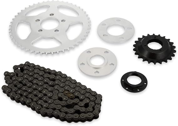 DaSen Chain Drive Transmission Sprocket Conversion Kit Belt to Chain Compatible with Harley Sportster 72 48 Iron Roadster 883 1200 XL 2004-2023