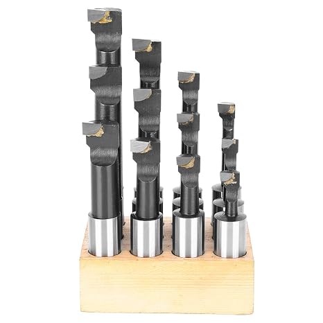 3 4in Boring Bar Set, High Speed Steel CNC Lathe Tool Holding, 12pcs Different Length Tools with Base for Easy Storage, Great Workmanship, Simple to Replace