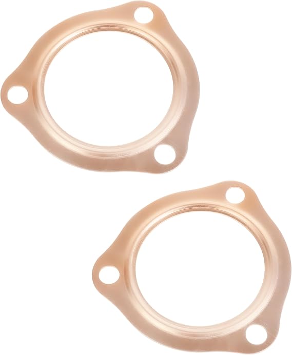 2PCS Exhaust Gasket,Car Accessories 2.5"/3" Copper Exhaust Flange Header Exhaust Collector Gaskets, Reusable Exhaust Pipe Copper Header Car Engine Collector Gasket Seal for SBC BBC(2.5inch)