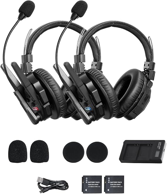 SYNCO XTALK XMax2 Wireless Intercom Headset System 2.4GHz 1640 feet 500 Meters Dual-Ear Team Communication Headset for Live Show Stage Performance Movie Shoot