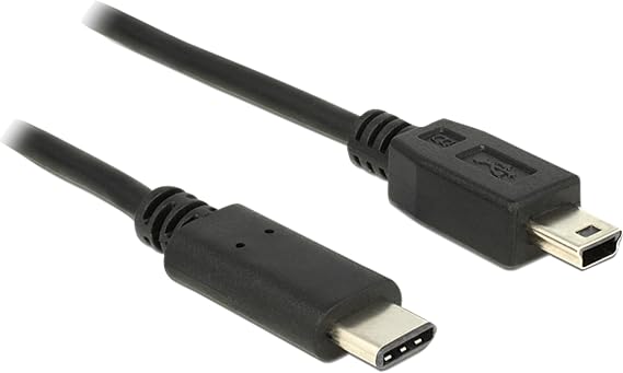 DeLOCK Cable USB Type-C 2.0 Plug to USB 2.0 Mini-B Plug, 1.0 m, Black