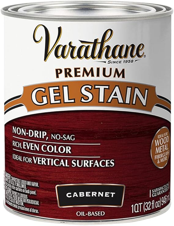 Varathane 358300 Premium Gel Stain, Quart, Cabernet