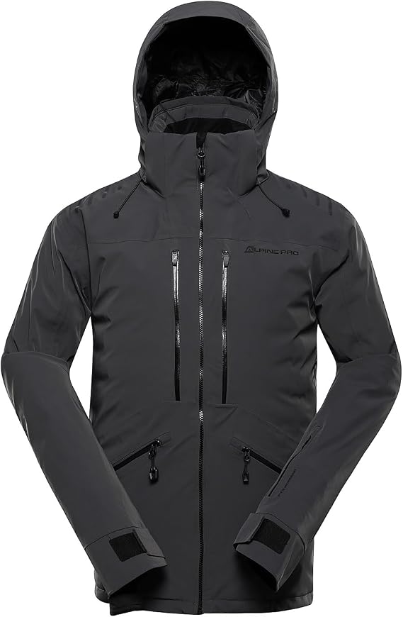 ALPINE PRO Men's Premium 3-Layer PTX Ski Jacket, Waterproof Windproof Hooded Snow Coat
