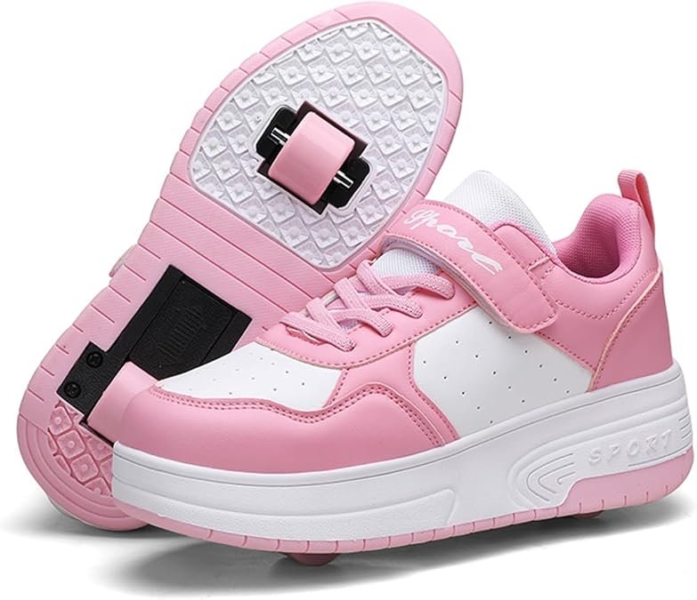 Skridsko Roller Skate Shoes for Girls&Boys, Trainers Skating with Retractable Wheels-Stylish for Kids, Enhanced Safety Roller Sneakers -