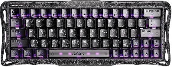 GravaStar Mercury V60 Pro 60% HE Magnetic Gaming Keyboard, True 8kHz Polling Rate, 0.125ms Latency, Dynamic Rapid Trigger, 0.005mm Adjustable Actuation, Full Aluminum Frame (Cyber Frost Black)