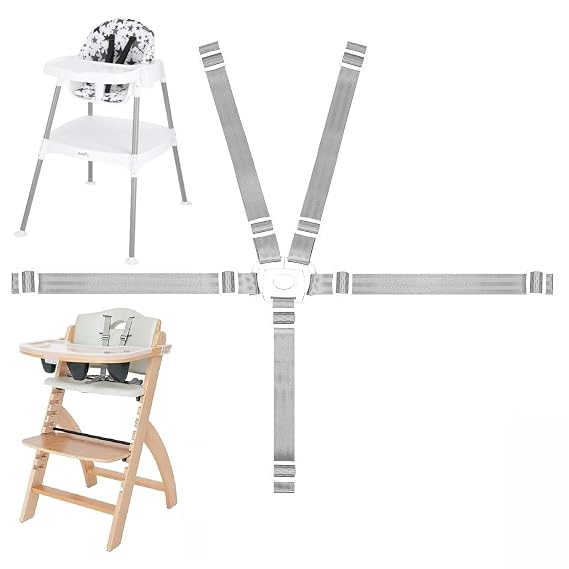 High Chair Straps Replacement for Abiie Beyond Junior/Evenflo 4 in 1 High Chair, Replacement Harness Straps for Baby Trend High Chair, Adjustable Universal High Chair Belt