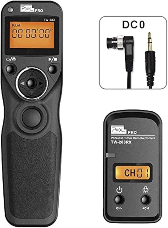 Pixel TW-283 DC0 Wireless Remote Shutter Release Cable Wired Timer Remote Control for Nikon Z9 D850 D800 D810 D700 D500 D300 D300S D200 F100 D6 D5 D4 D3 D2 D1