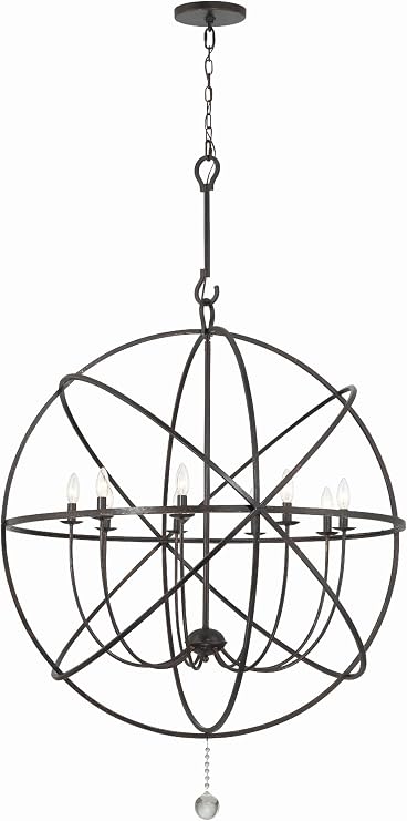 Crystorama Solaris 9 Light English Bronze Sphere Chandelier
