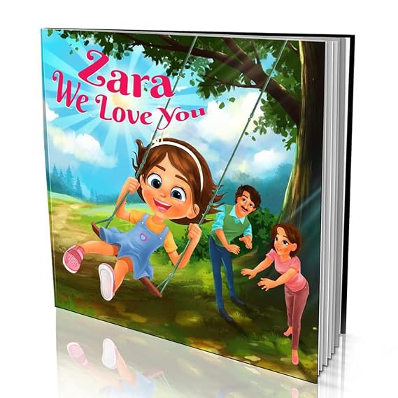Personalized Story Book by Dinkleboo -"We Love You" - for Kids Aged 0 to 8 Years Old - The Perfect Book to Show Your Child just How Much You Love Them. 8x8"Soft Cover.