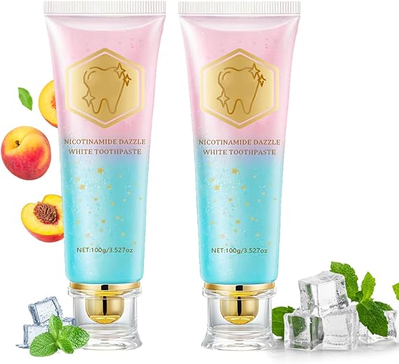 2PCS Niacinamide Whitening Toothpaste, Stain Removal & Enamel Safe
