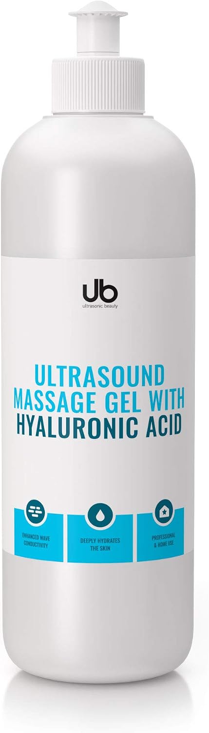 UB Ultrasound Gel with Hyaluronic Acid - Conductive Gel for Face &amp; Body - Ideal for Microcurrent Devices &amp; Ultrasound Machine Treatments - Ensures Optimal Electrode Connection - Luxurious Skincare