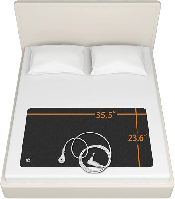 Grounding Mat for Improving Sleep, Grounding Pad for Health, Grounding Bed Mat with Grounding Cord for Better Working (35.5 * 23.6inch)