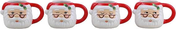 Mr. Christmas Set of 4 Espresso Mugs - Santa