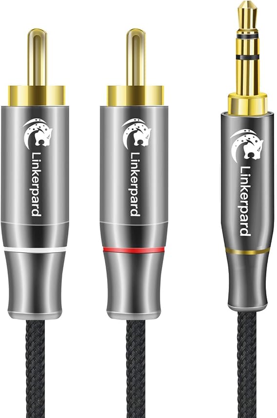 3.5mm to 2-Male RCA Adapter Audio Stereo Cable, 4.9 Feet, 1.5 Meters