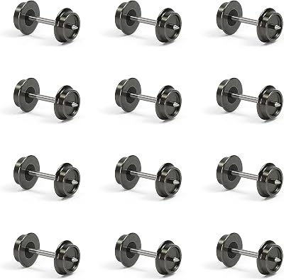 24PCs Wheelsets N Scale 33 Metal DC Wheels Metal Axle for Model Trains Trucks HP05150 24