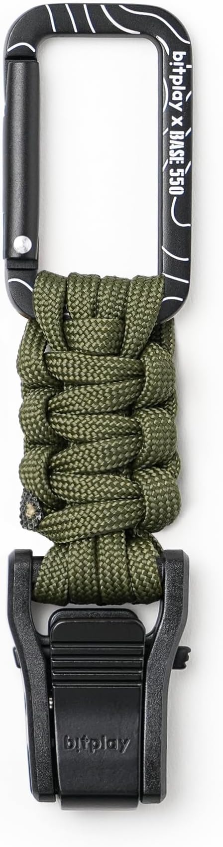 bitplay Paracord Quick-Release Carabiner, for Outdoor Adventures, Camping, Hiking, Gym, Use with Hammocks, Keychains