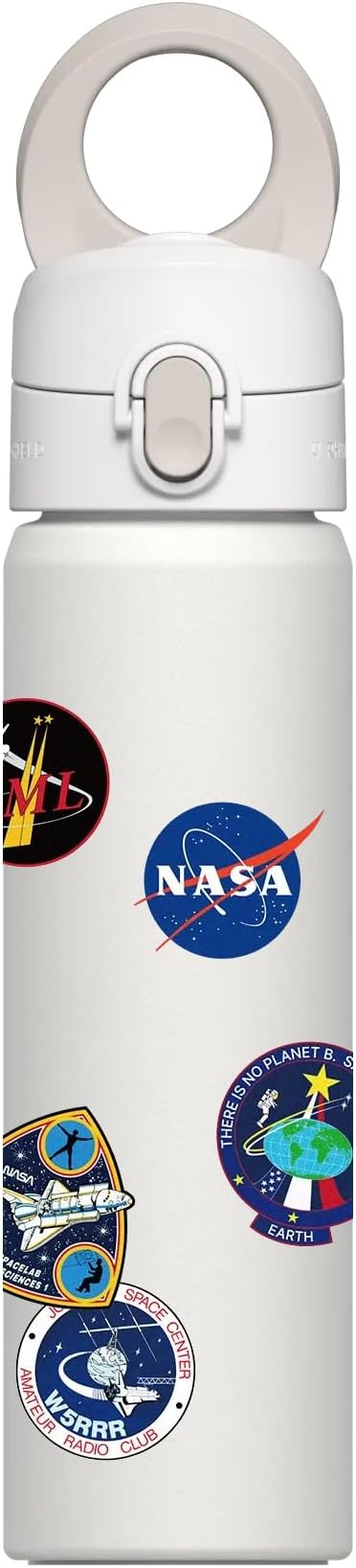 RHINOSHIELD AquaStand Magnetic Insulated Water Bottle 23oz - White | NASA Stainless Steel, Sport Bottle without Straw, MagSafe Compatible Handle, Tripod with Adjustable Angles, Leak Proof
