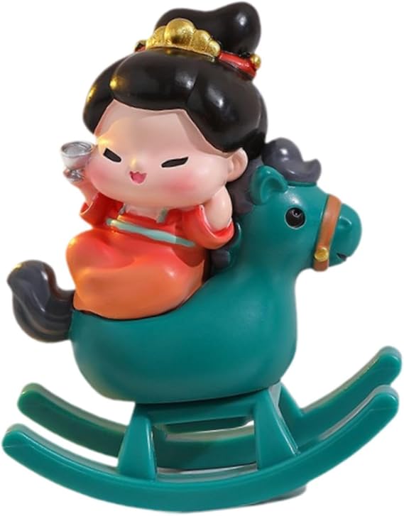 Tang Girl Statue Resin Figurine Chinese Court Lady Sculpture Collectible Miniature Desktop Ornament Suitable for Gift Giving Home Decoration Office Ca, B