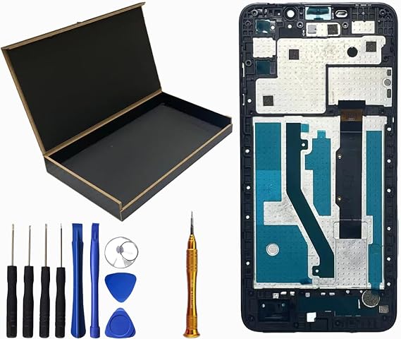 LCD Screen Display Touch Digitizer Assembly with Frame Replacement for TCL A3X LCD Screen A600DL 6"