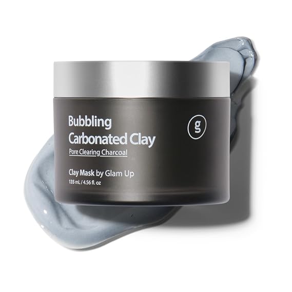 GLAM UP Clean Bubbling Carbonated Clay Mask for Face, Easy-Wash Off Pack, Deep Cleansing, Refreshing Skin Clay Mask, Korean Vegan Skin Care 135ml (4.56 Fl Oz)