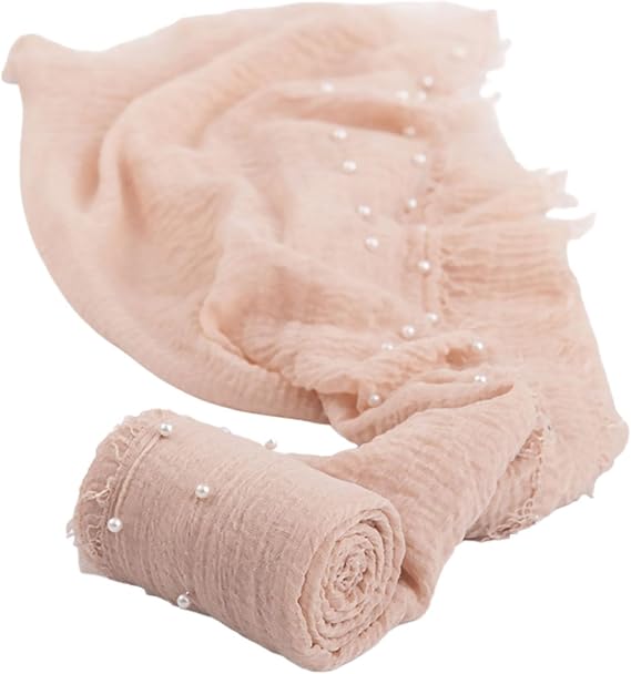 Newborn Baby Photography Photo Prop Stretch Wrap Baby Long Ripple Wrap Newborn Photography Props Wrap Blanket Wrap with Headband for Baby Boys Girls Gift