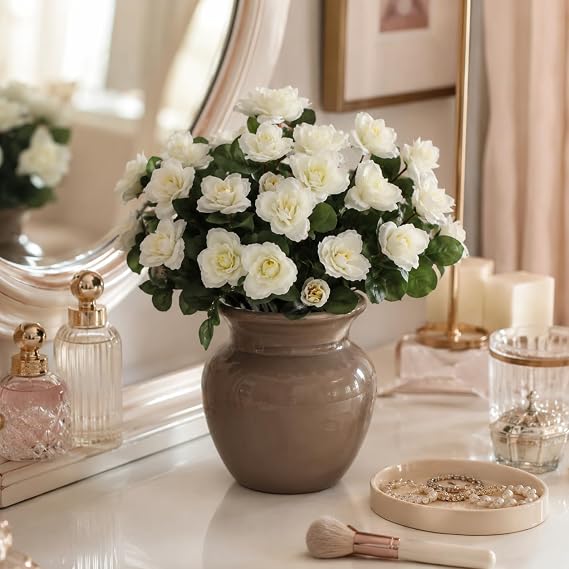 White Artificial Flowers 84 Bunches Fake Flower Bouquets for Wedding Party Table Centerpieces Floral Arrangement Simulation Bouquet Home Kitchen Decor 0517