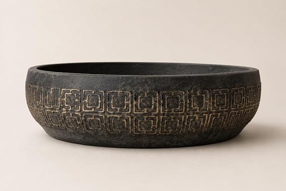 Beton Aranjman ve Bonsai Saksısı Antrasit Gold 25-30 cm Çap Yuvarlak