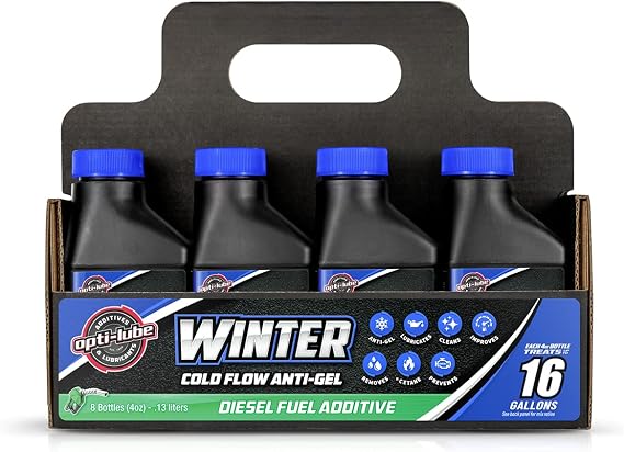 Opti-Lube Winter Anti-Gel Diesel Fuel Additive, 4 oz Bottles, 8-Pack