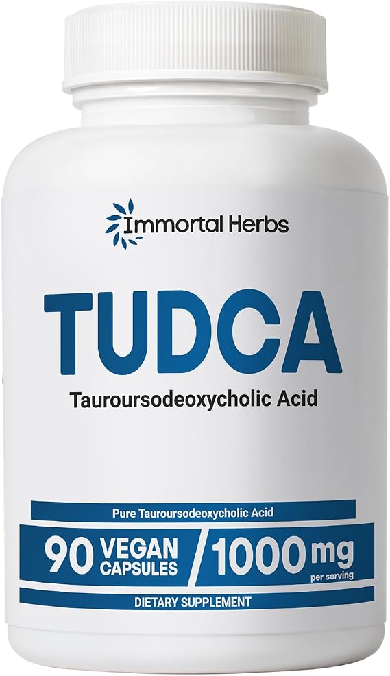 TUDCA Supplement 1000mg, Tauroursodeoxycholic Acid Bile Salts, 90 Vegan Capsules, Non-GMO & Gluten Free Formula TUDCA Powder Capsules