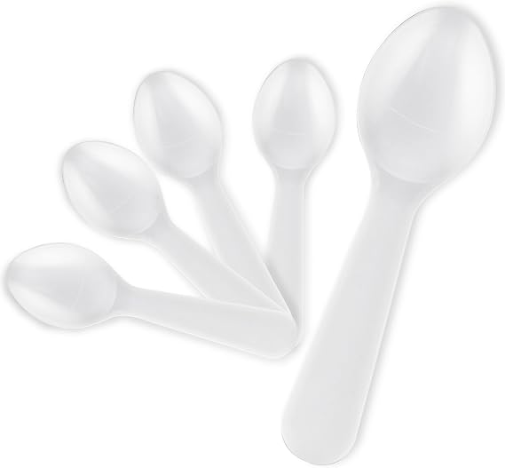 Stock Your Home 400 Count 3-Inch Plastic Mini Taster Spoons - Perfect for Sampling, Desserts, and Parties, Disposable and Durable Utensils