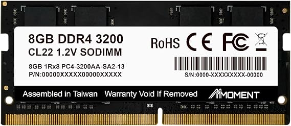 MMOMENT 8GB DDR4 3200MHz Laptop RAM, SODIMM, CL22, 1.2V, Memory Module