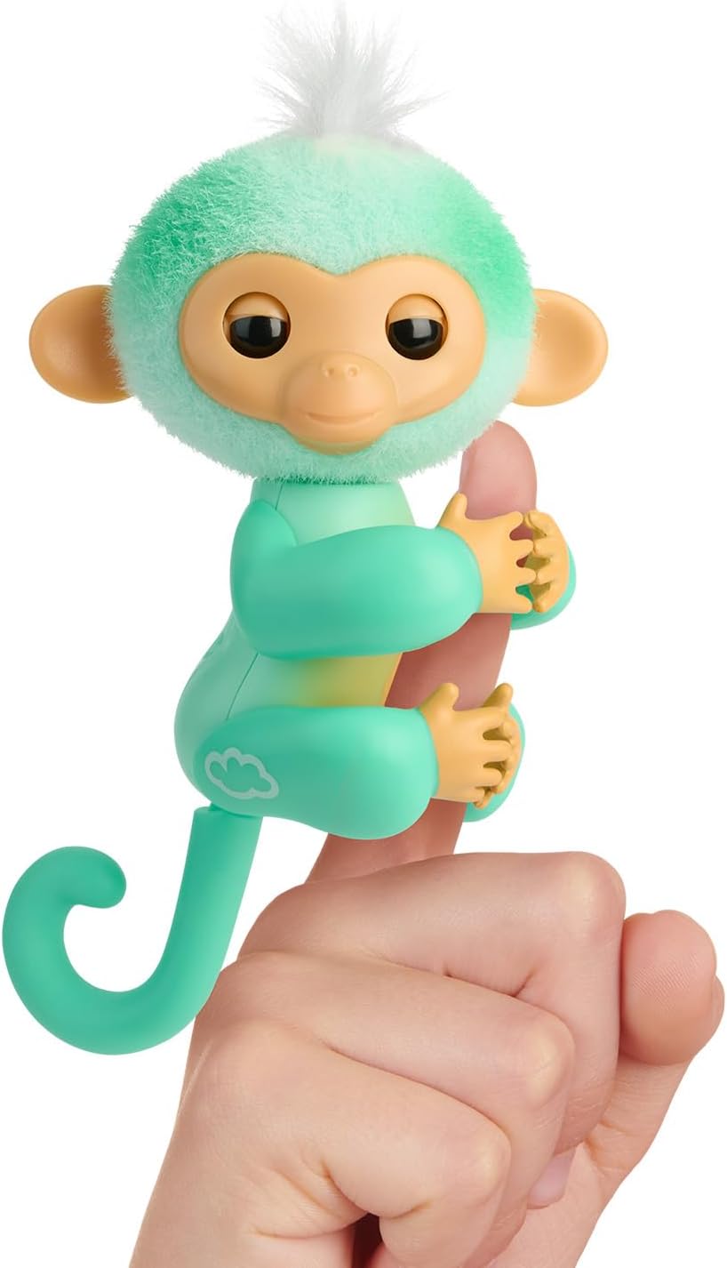 Fingerlings 2023 NEW Interactive Baby Monkey Reacts to Touch - 70 Sounds and Reactions - Ava Teal