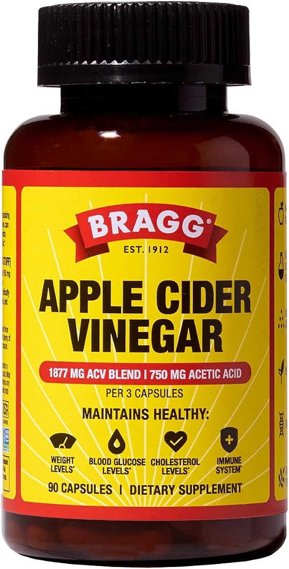 Bragg Apple Cider Vinegar Capsules - Daily Wellness Vitamin D & Zinc - 90ct