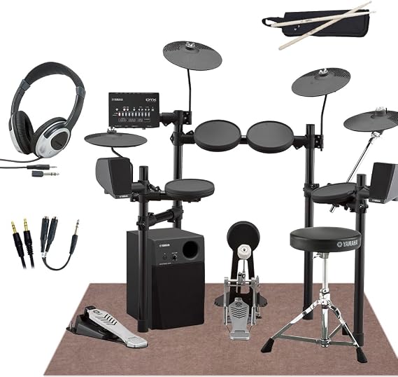 Yamaha DTX432KUPGS DTX402 Series Speaker, 3 Cymbal Expansion, 10-Piece Home Practice Set with Mat, MS45DR Electronic Drum Set