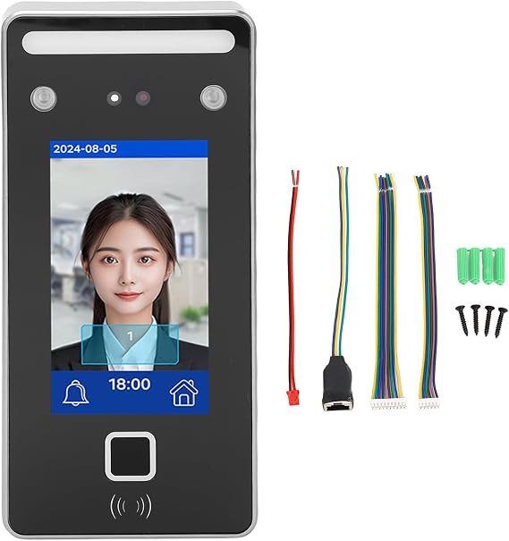 Biometric Attendance Machine Fingerprint Time Clock Face Recognition Terminal with Visible AI Dynamic Facial Recognition for Office Factory Hotel School