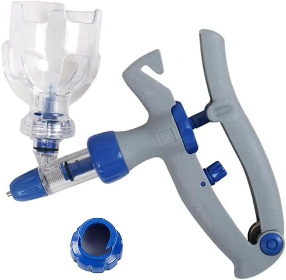 Auto Injector Syringe, Auto Injector Syringe Goat Gun, 5ml Cattle Gun with Bottle Insertion Continuous Adjustable Accurate Livestock for Goat Pig