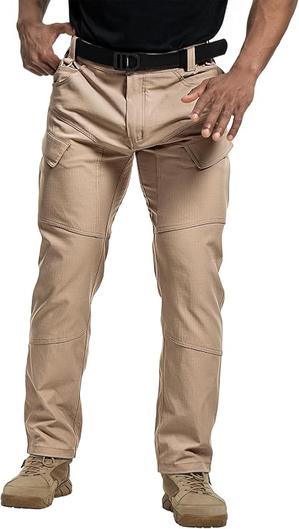 Tactical Pants Men's Flex Ripstop Water-Resistant Lightweight Stretch Cargo Trousers for EDC Outdoor Work Hiking