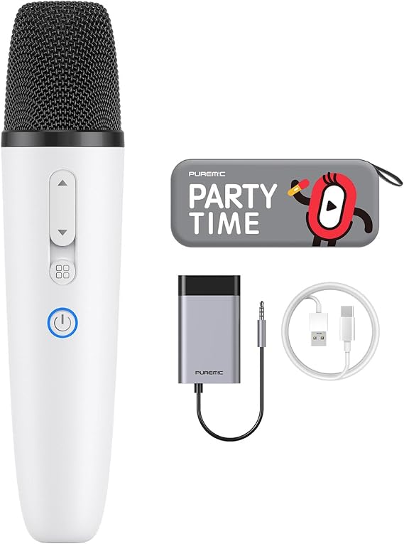 Tesla Karaoke Microphone for Tesla with Portable Case, Car Karaoke Microphone with USB A Receiver for Tesla Model Y/3/S/X, Wireless Singing Mic with 3.5mm Jack for Cars, Speakers, 1 Mics