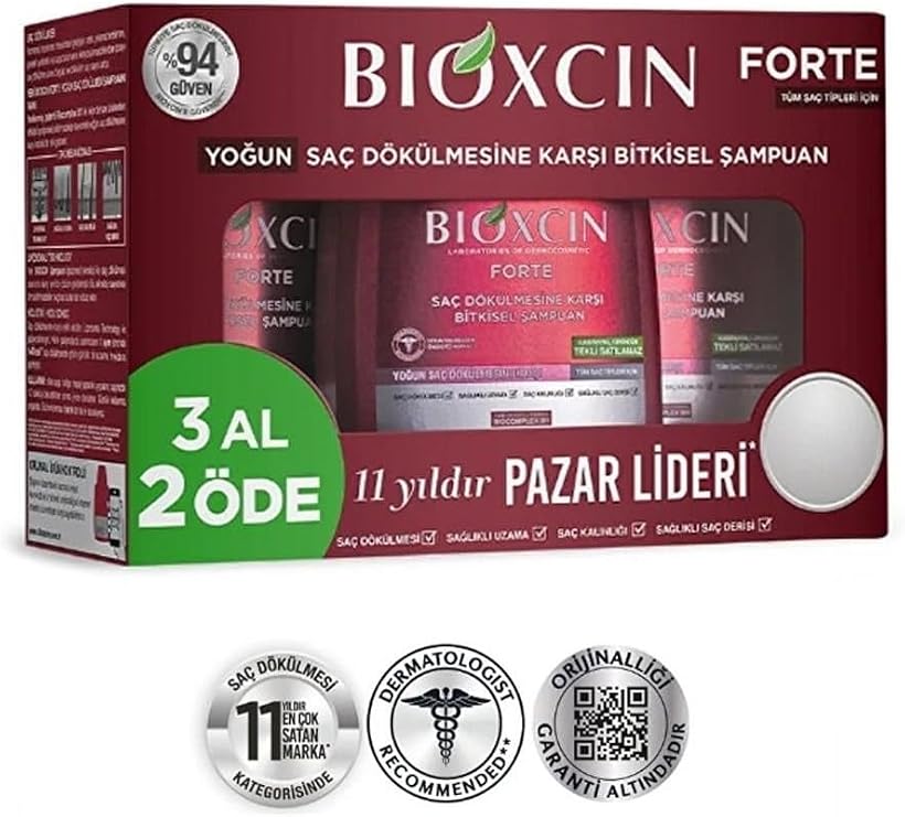 Bioxcin Forte Tüm Saç Tipleri İçin Yoğun Saç Dökülmesine Karşı Bitkisel Şampuan 3 Al 2 Öde, VB802