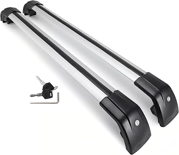 2PC Cross Bars Compatible with Lexus RXL RX350L RX450hL 2017-2020 Crossbar Luggage Carrier Roof Rack Rail Carrier Lockable Cargo Bars(Silver Black)
