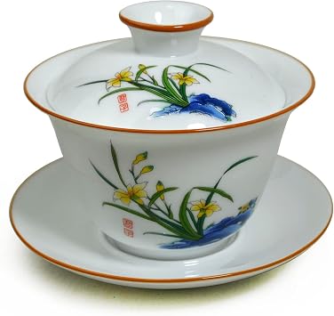 Liang baobao Gaiwan Teacup Porcelain Tureen Sancai Cover Bowl Lip Cup Saucer Chinese Tea Set White