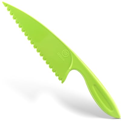 San Jamar Lettuce Knife Plastic Knife with Serrated Edge for Kitchens and Restaurants, Nylon, 0.5 X 4.25 X 15.5 Inches, Green