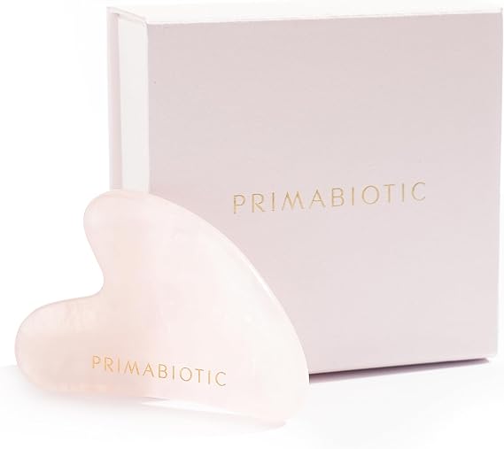 Gua Sha Stone Primabiotic - Rose Quartz Gua Sha Tool for Face Massage - Skin Care Accessories - Beauty Products - Pink Guasha Facial Massager - Anti Aging