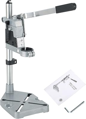 MAOPINER Universal Drill Press Stand, Adjustable Single Hole Drill Press Workstation with Aluminum Base, Mini Bench Clamp Drill Press Holder for Workbench Repair