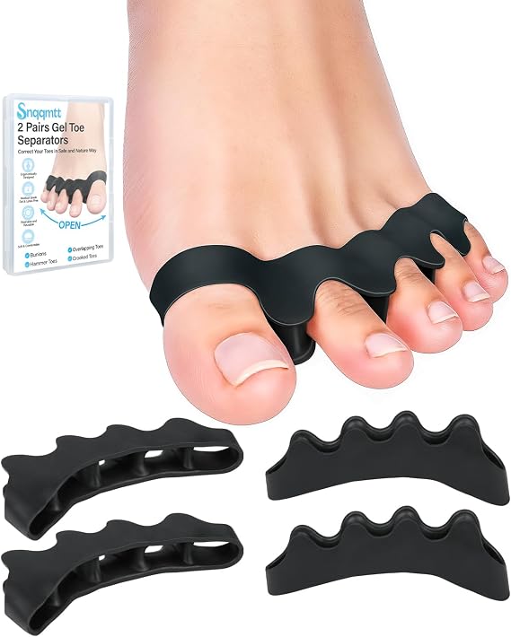 4PCS Silicone Toe Separators Spacers for Women & Men, Large