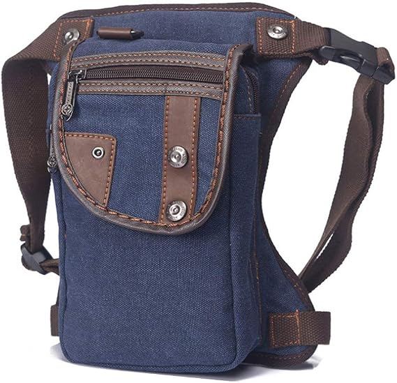 Canvas Drop Leg Bag Outdoor Waist Pack for Men Women Tactical Military Motorcycle Bike Cycling Multi-Pocket Waist Fanny Pouch Travel Hiking Climbing Thigh Bag Pocket