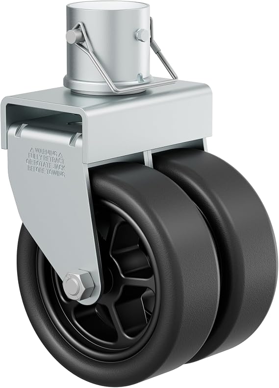 2500lbs Dual 6" Trailer Jack Swivel Caster, Heavy Duty Wheel