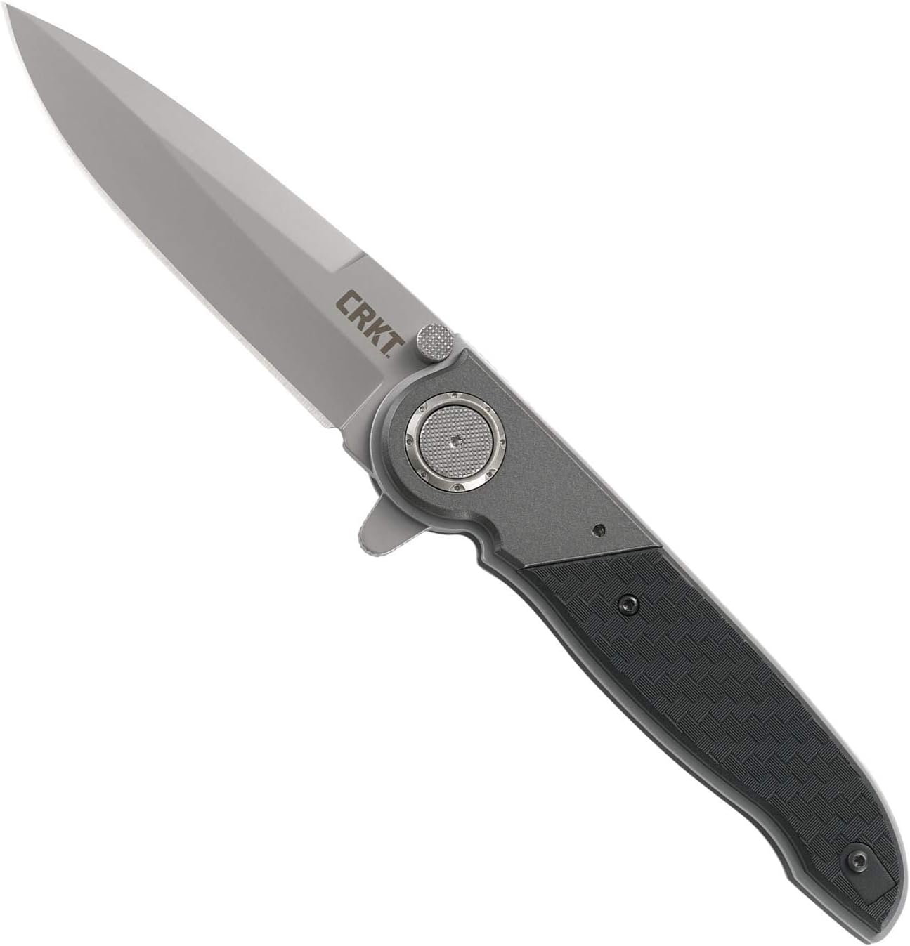 CRKT M40-03 EDC Folding Pocket Knife: Everyday Carry, Bead Blast Blade, Flipper Open, Deadbolt Lock, Aluminum & Glass Reinforced Nylon Handle, 4-Position Pocket Clip