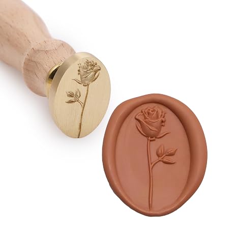 Wax Seal Stamp 3D Relief Wax Seal Removable Wooden Handle Personalized Stereoscopic Rose Make Envelopes Wedding Invitations Postcards Invitations