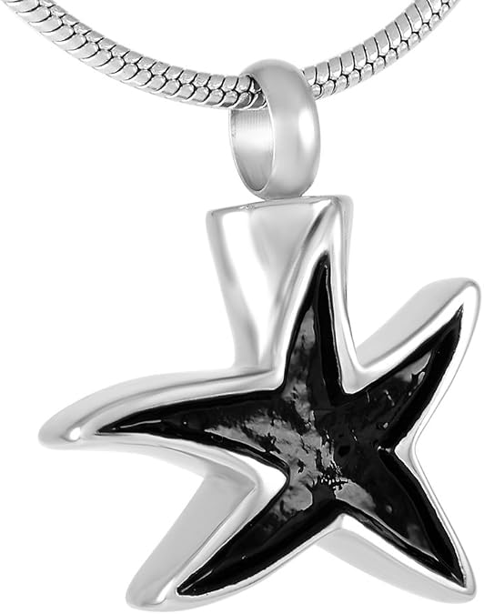 Oinsi Hold Multi-colored Crystal Starfish Stainless Steel Cremation Jewelry For Pets + Box_Chain+Fill Kits